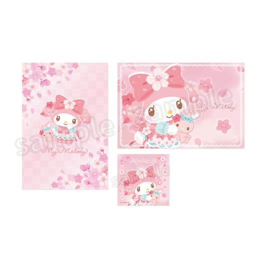 My Melody Sparkling Cherry Blossom Postcard 2 Types & Sticker Set