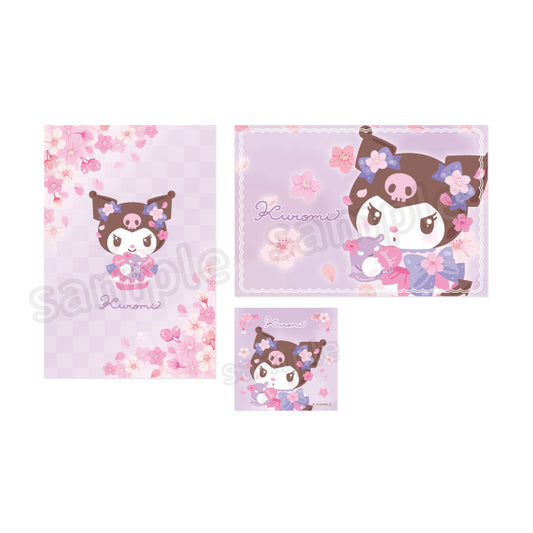 Kuromi Sparkling Cherry Blossom Postcard 2 Types & Sticker Set