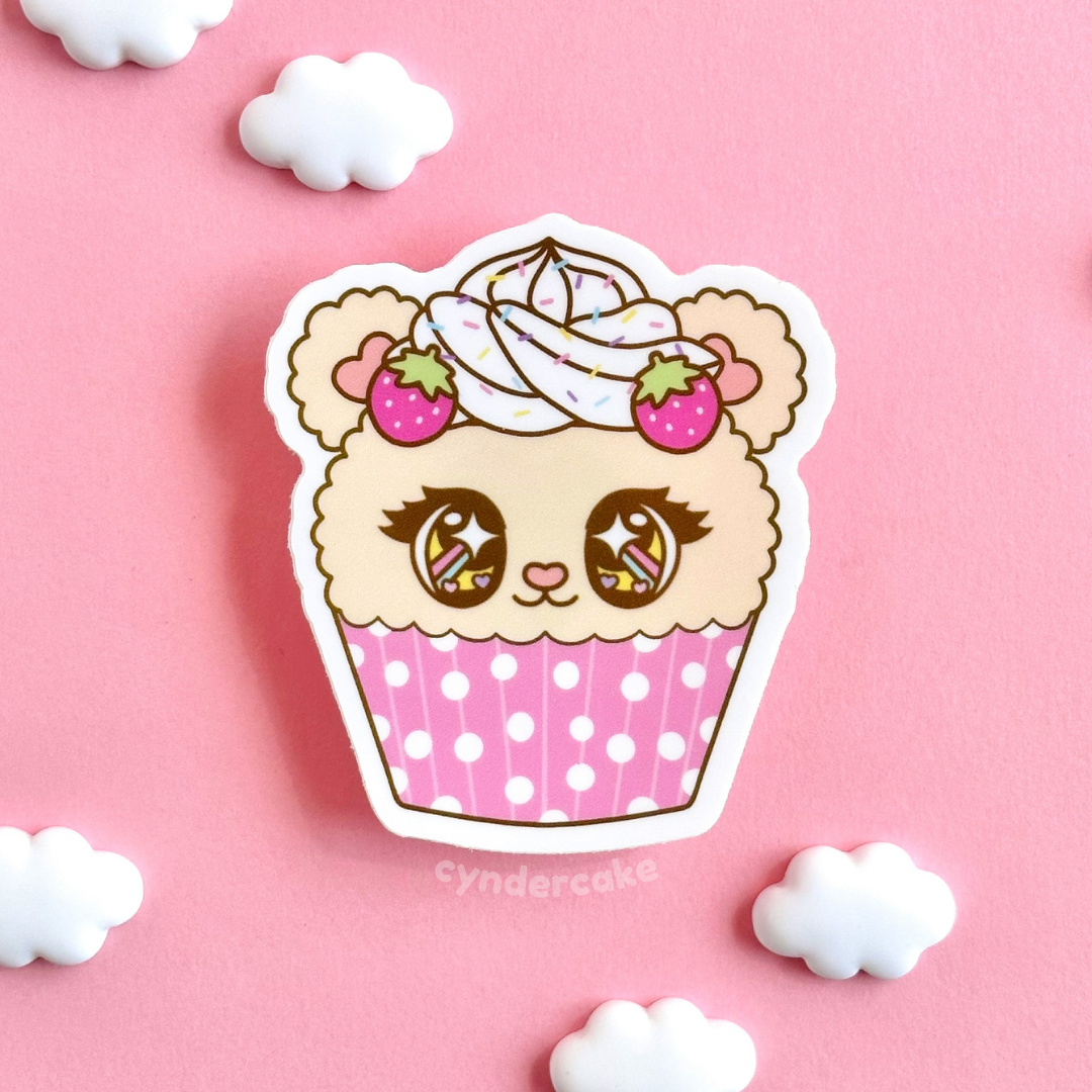 Sticker - Cupcake Vivi-Bear (Pink Strawberry)
