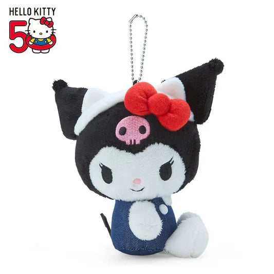 Kuromi - Hello Kitty 50th Anniversary Plush Keychain "HELLO EVERYONE!"