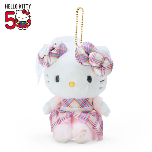Hello Kitty Tartan 50th Anniversary Plush Mascot Keychain