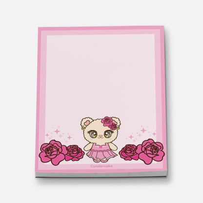 Vivi-Bear Pink Roses Notepad